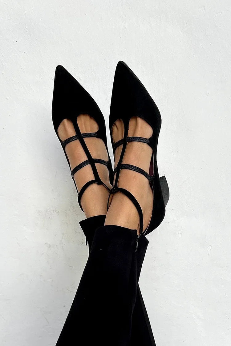 Giada™ | Pointed Toe Heels with Crossed Straps