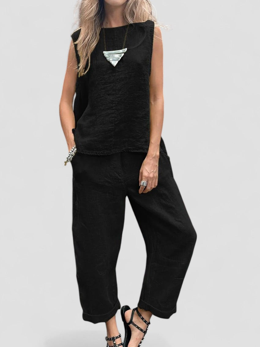 Ailith - Comfortable Sleeveless Top And Trousers