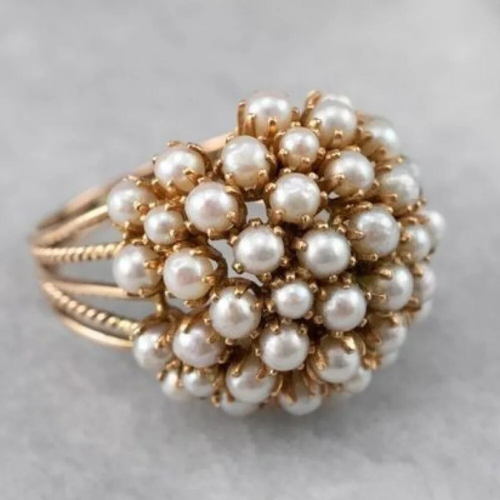 Bush - Ring with Inlaid Pearls
