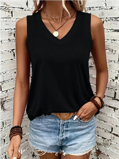 Analia - Breathable V-Neck And Sleeveless Top