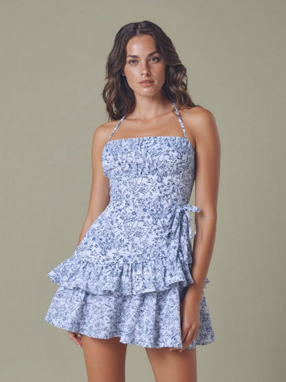 Ortagus - Floral Ruffled Dress