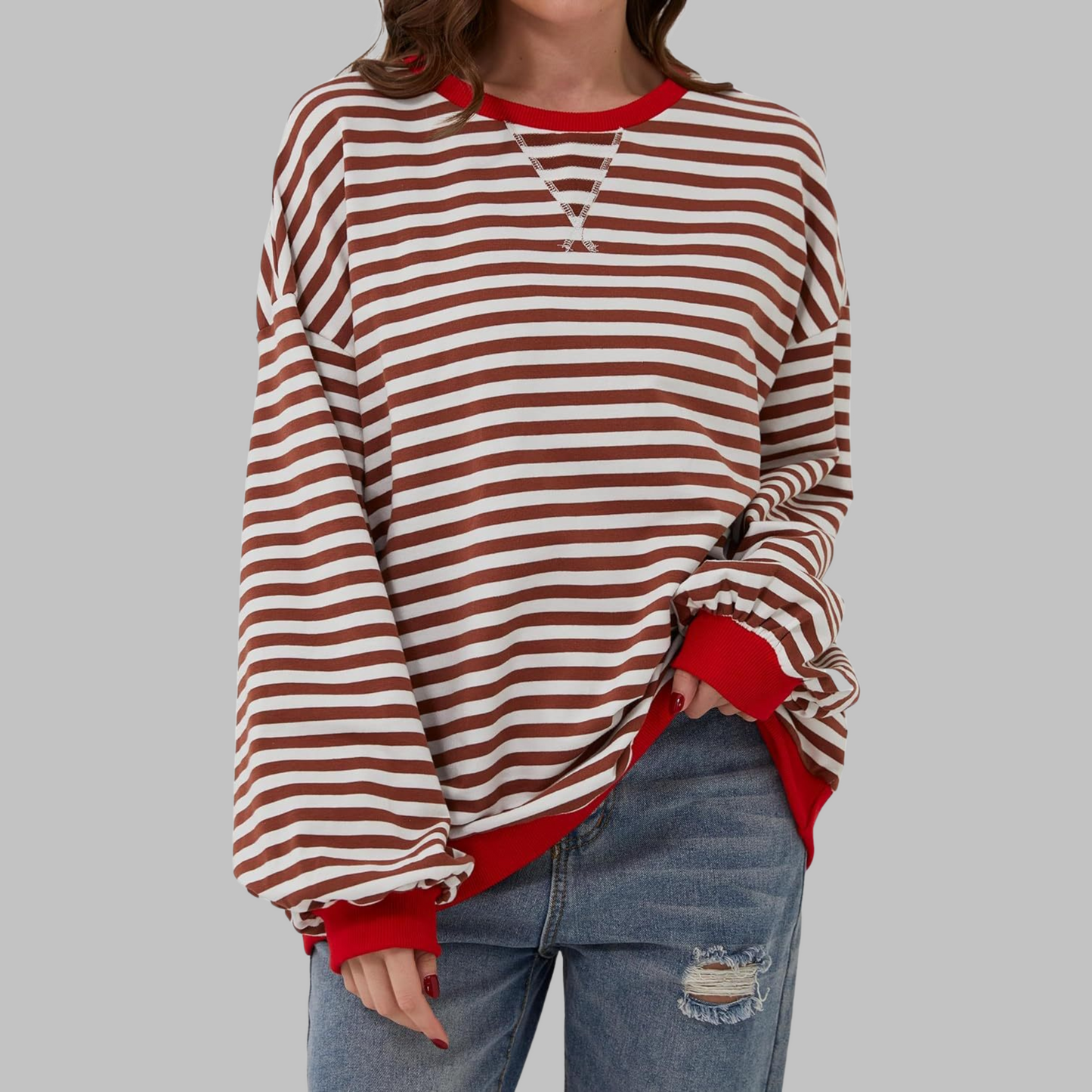 Ailbhe – Striped Jumper In Cotton Blend