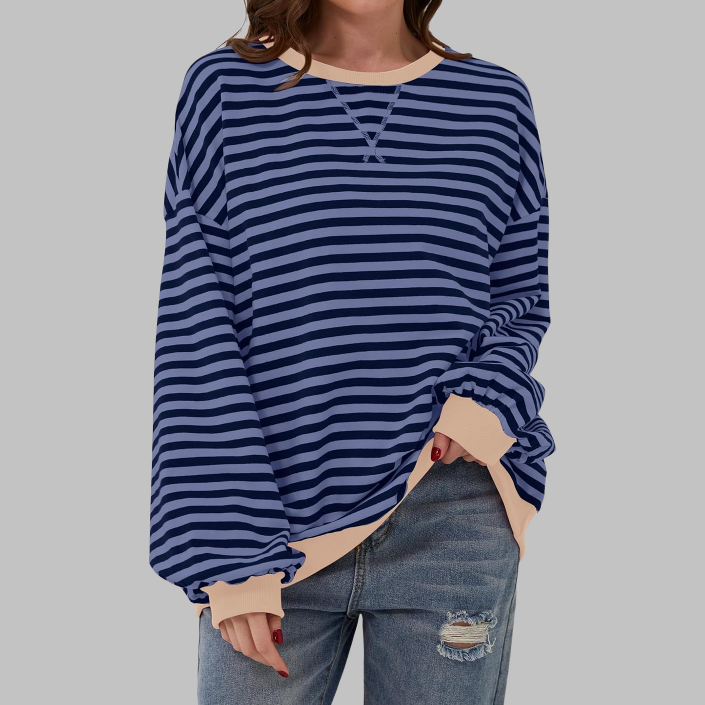 Ailbhe – Striped Jumper In Cotton Blend