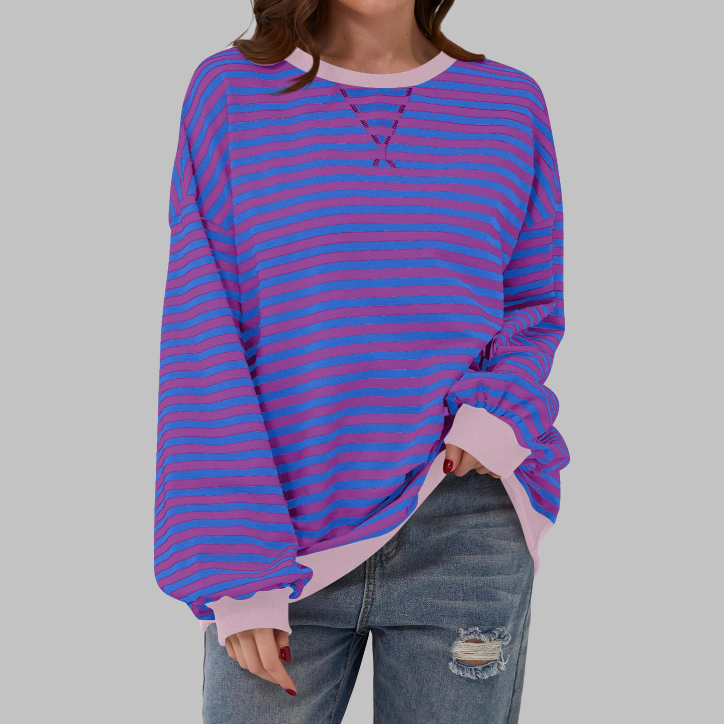 Ailbhe – Striped Jumper In Cotton Blend
