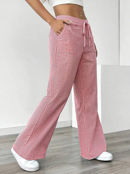 Alina - Elegant Striped Pant With Pockets