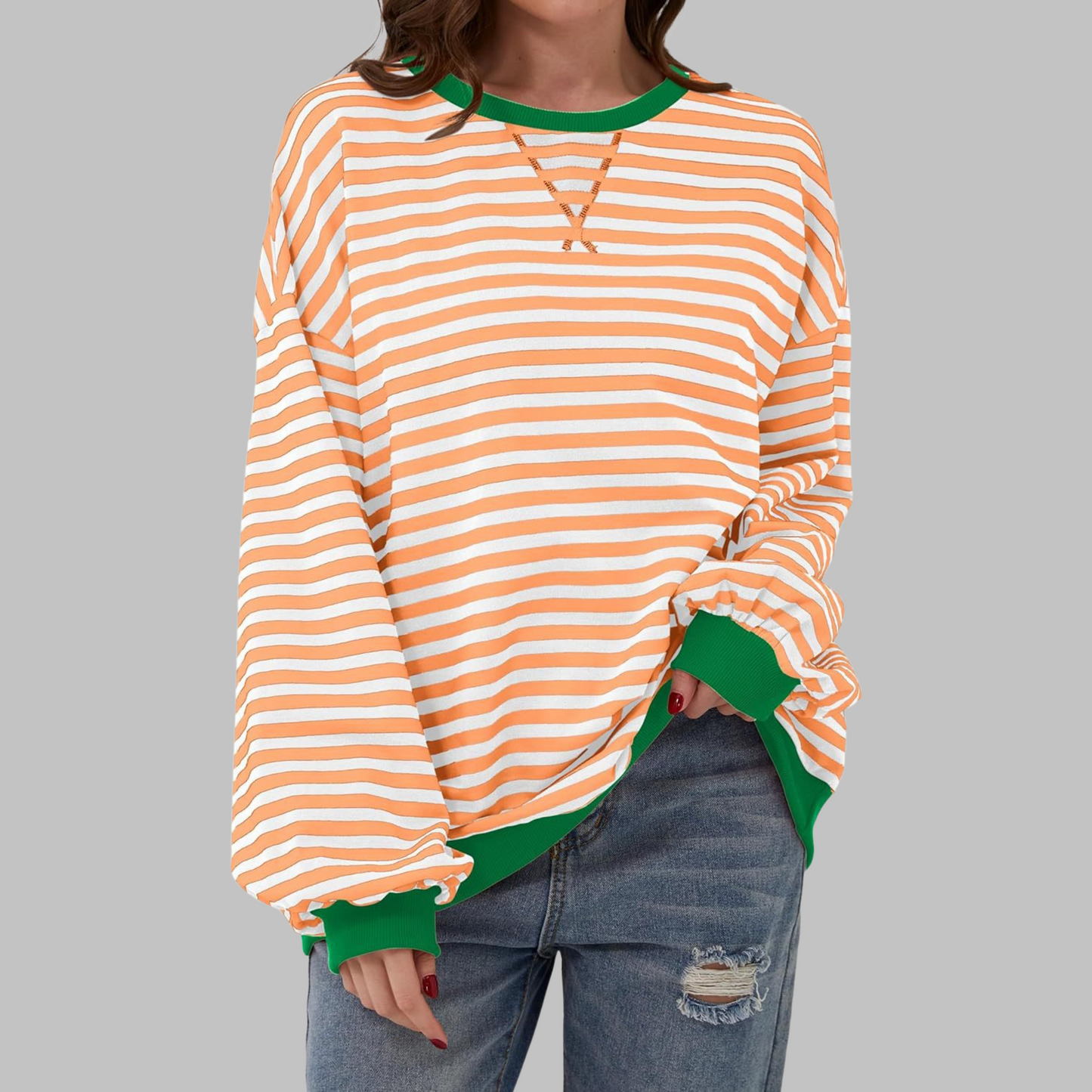Ailbhe – Striped Jumper In Cotton Blend