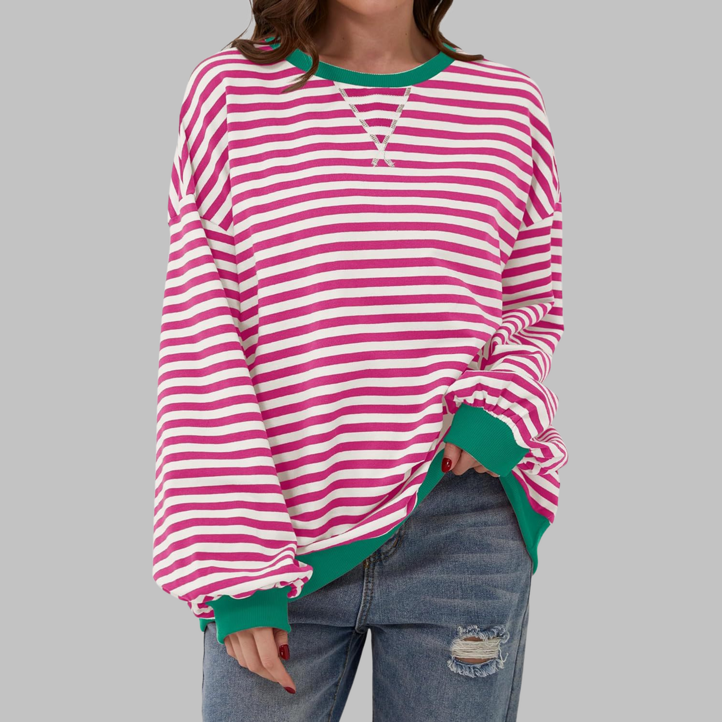 Ailbhe – Striped Jumper In Cotton Blend