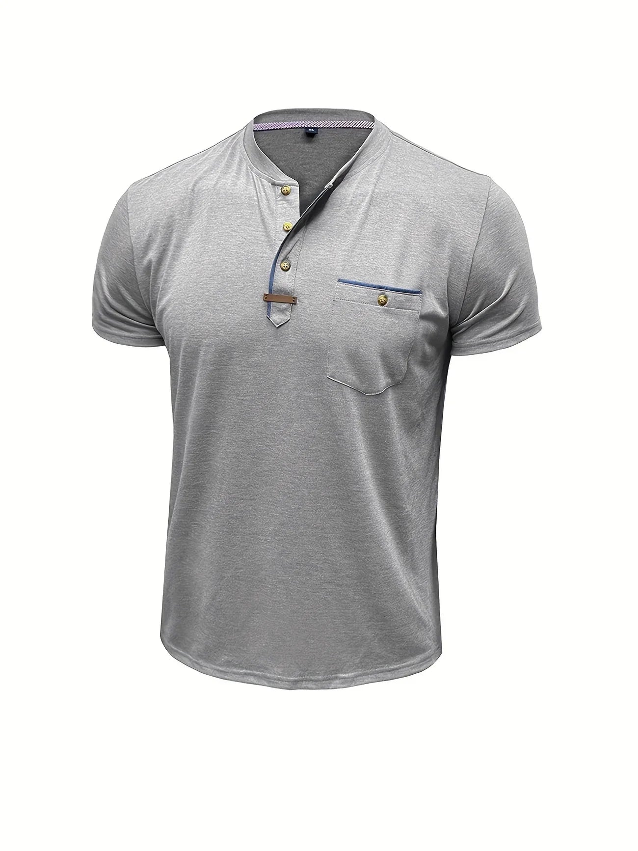 Saxon - Elegant Round Neck T Shirt With Pocket