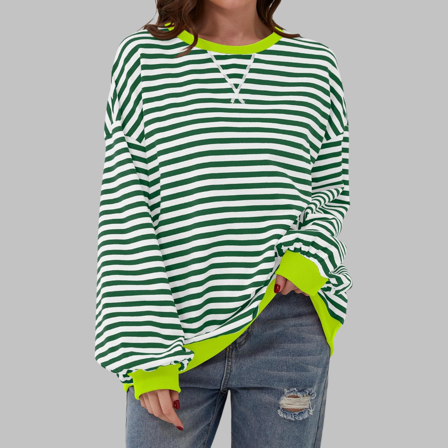 Ailbhe – Striped Jumper In Cotton Blend