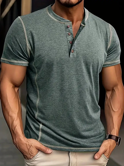 Orazio - Short Sleeve T Shirt With Button