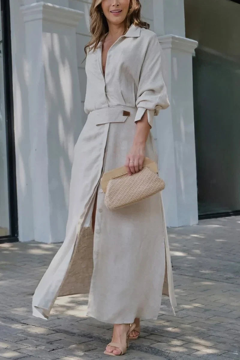 Simona - Cotton and Linen Maxi Dress