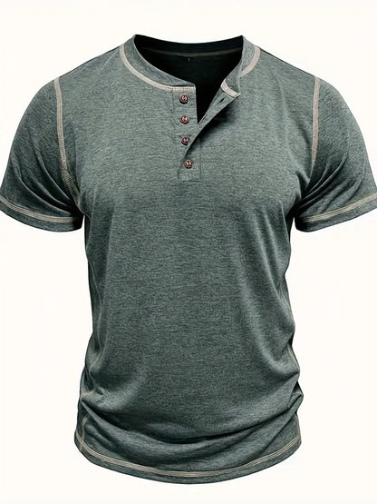 Orazio - Short Sleeve T Shirt With Button