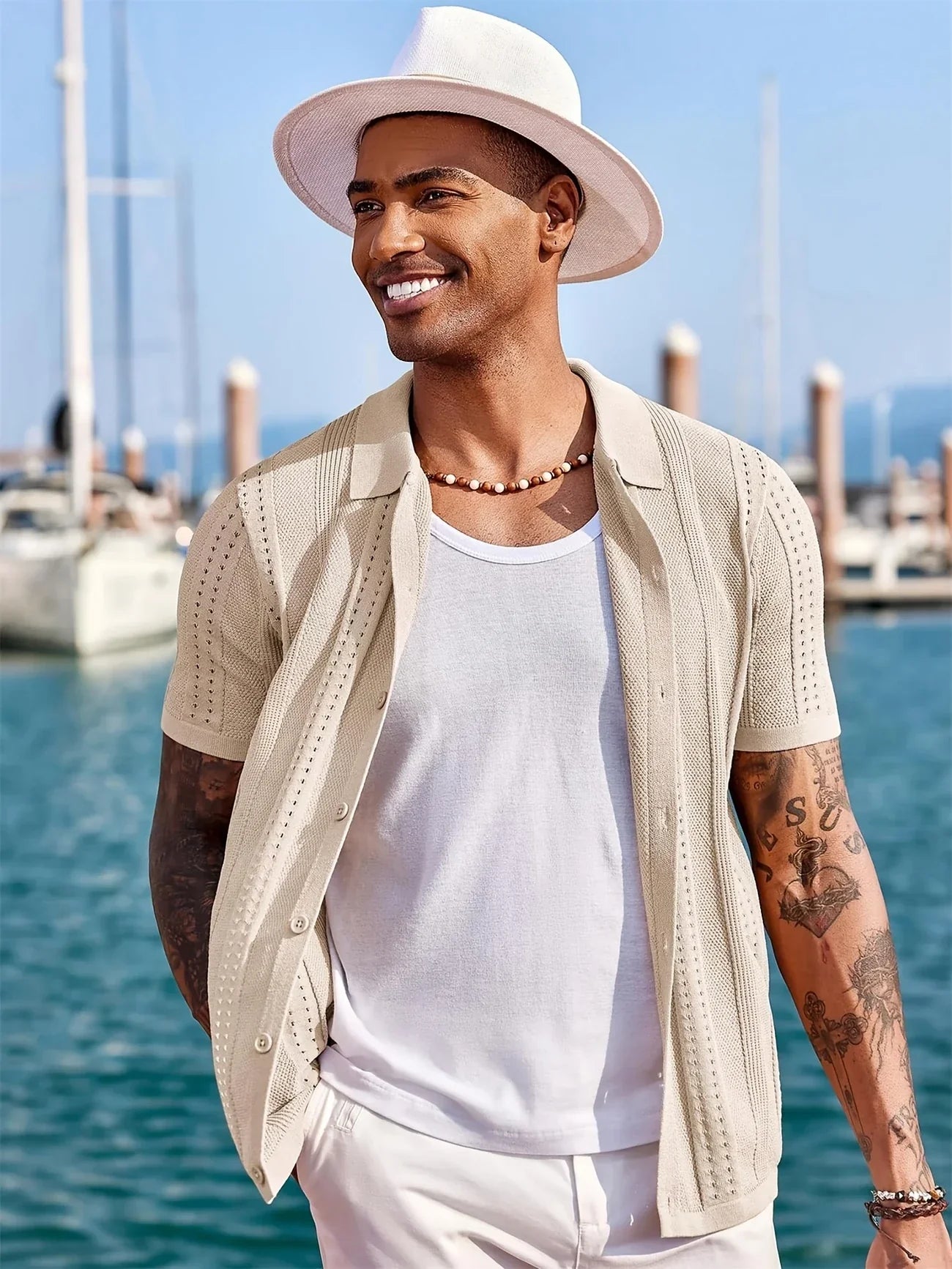 Semyon - Fashionable Intricate Pattern Knitted Shirt