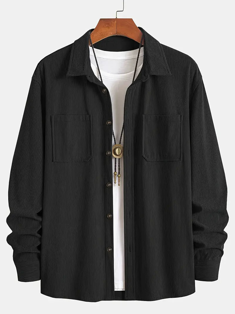 Rickey - Casual Corduroy Button-Up Shirt