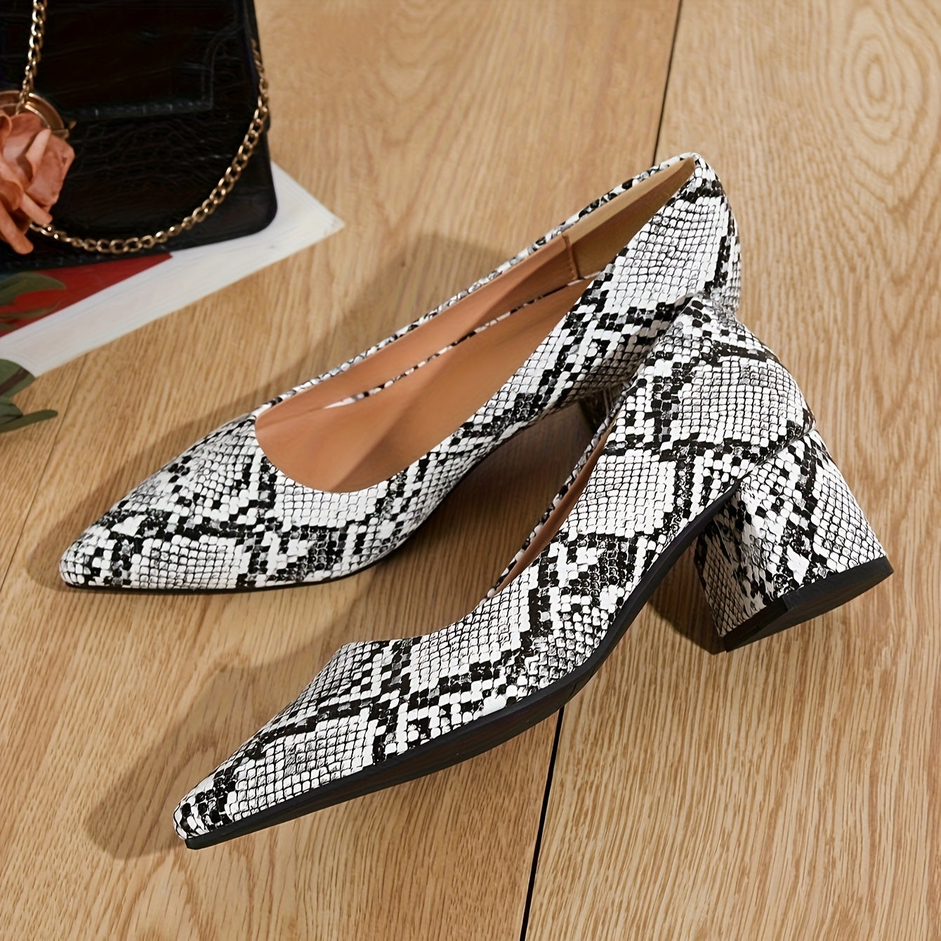 Jayne | Snake Print Pointed-Toe Heels