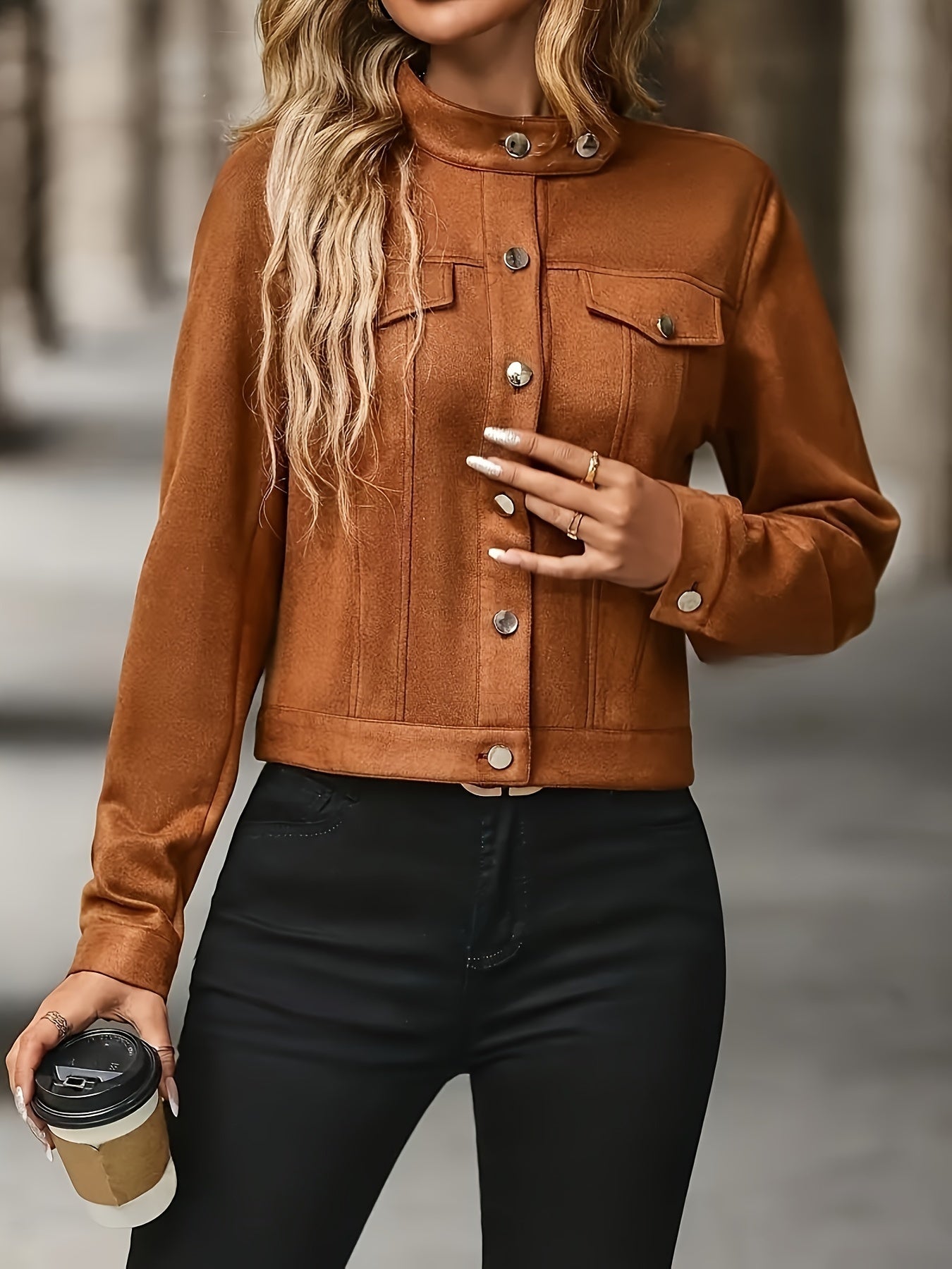 Slavica - Vintage Long Sleeve Jacket With Front Buttons