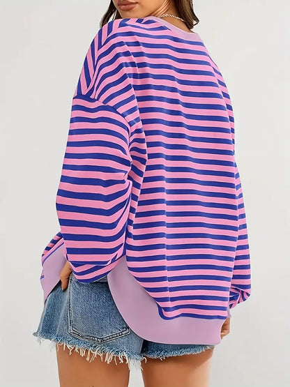 Nirina - Long Sleeve Striped Print Shirt