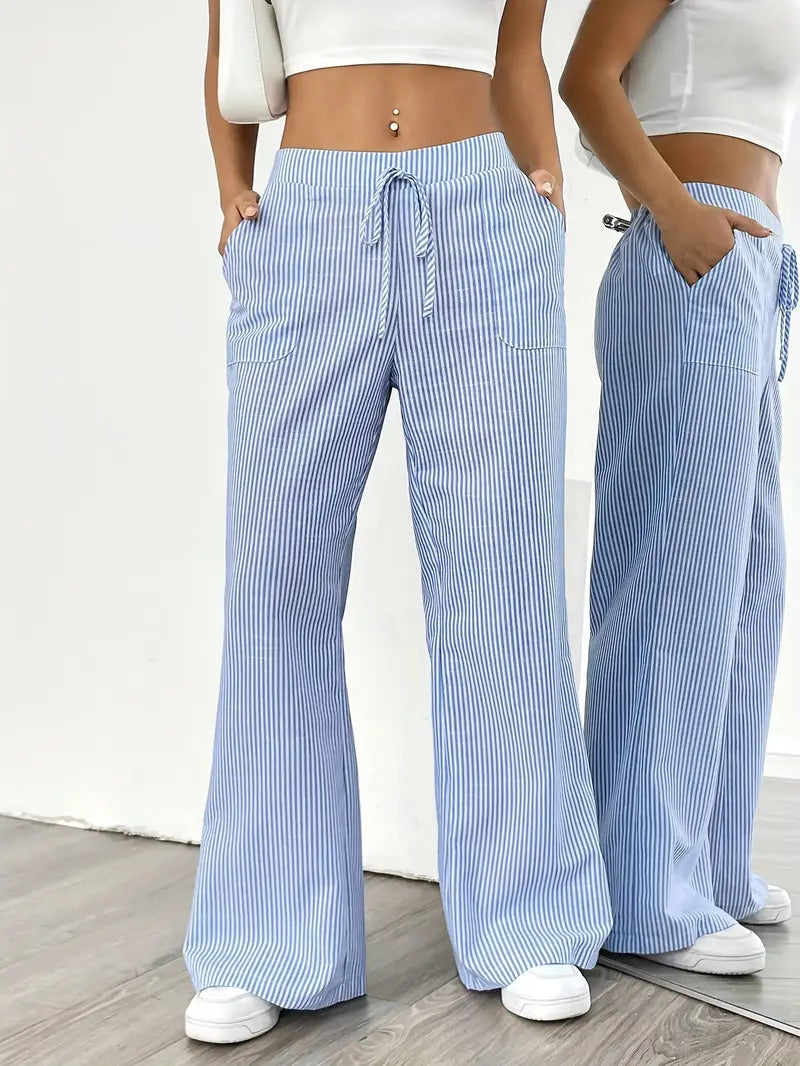 Alina - Elegant Striped Pant With Pockets