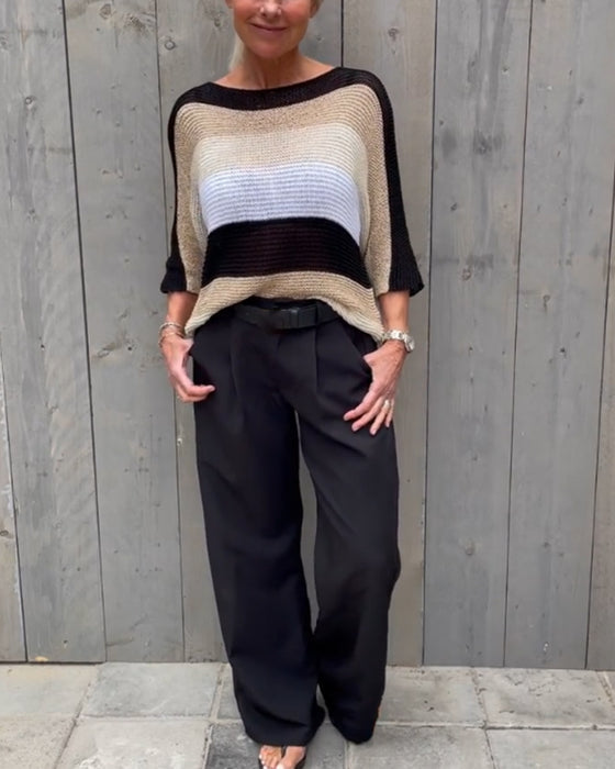 Oliwia - Loose Long Sleeve Sweater Shirt