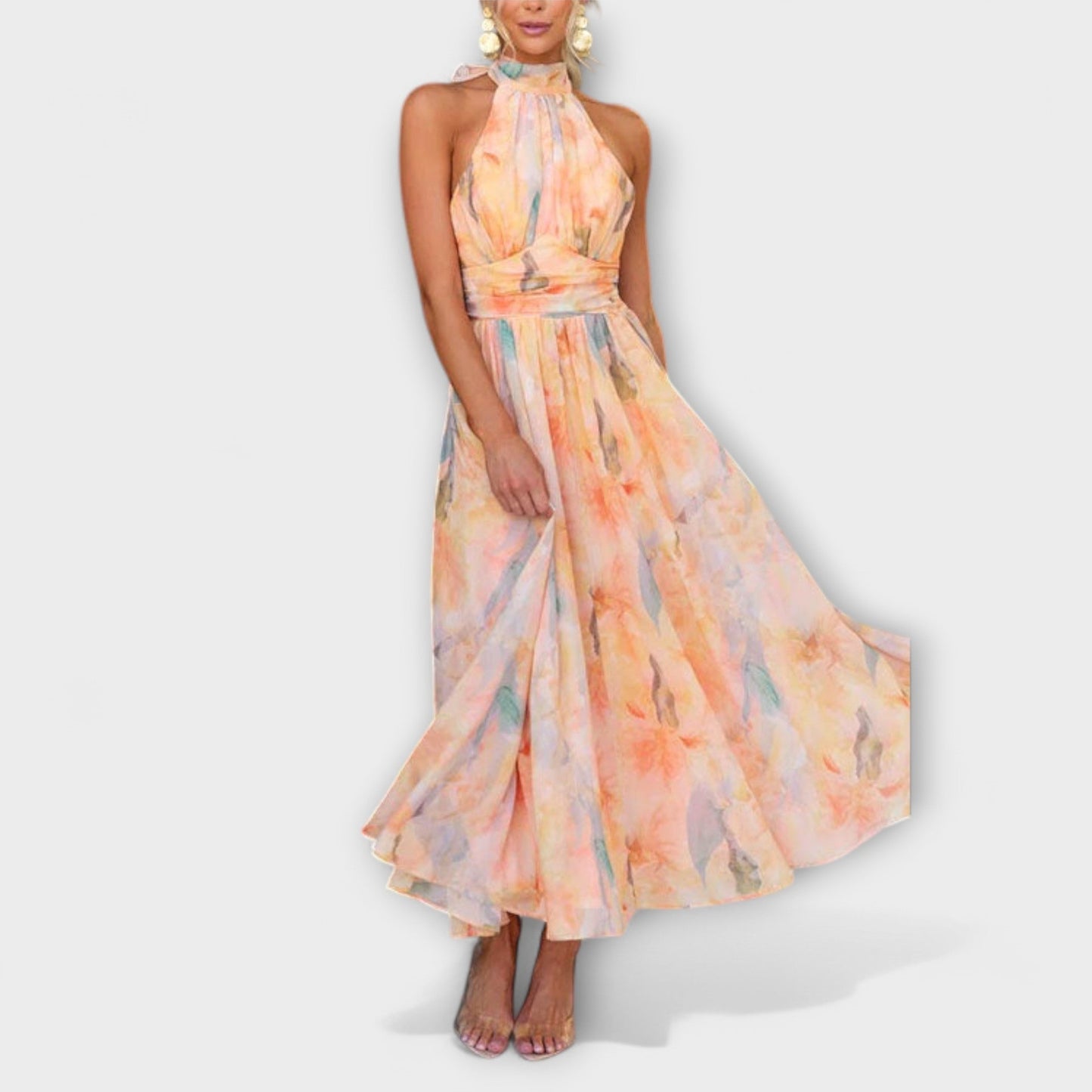 Ofelia | Watercolor Print Maxi Dress