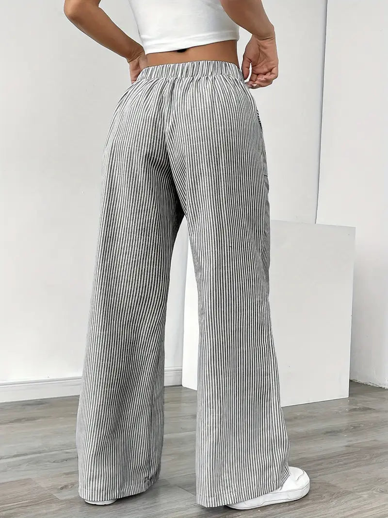Alina - Elegant Striped Pant With Pockets