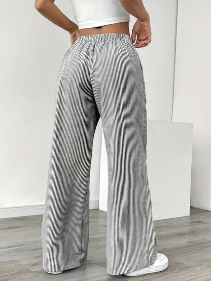Alina - Elegant Striped Pant With Pockets