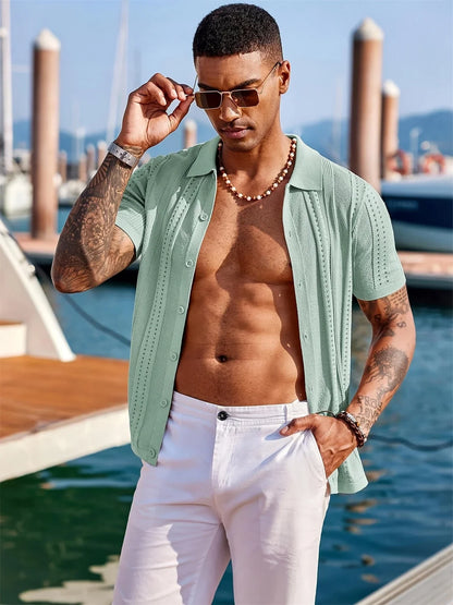 Semyon - Fashionable Intricate Pattern Knitted Shirt