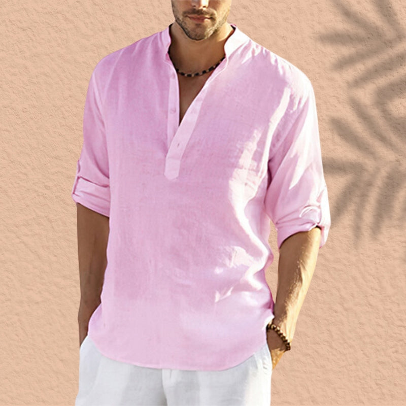 Abdeslam - Casual Linen Long Sleeve Shirt