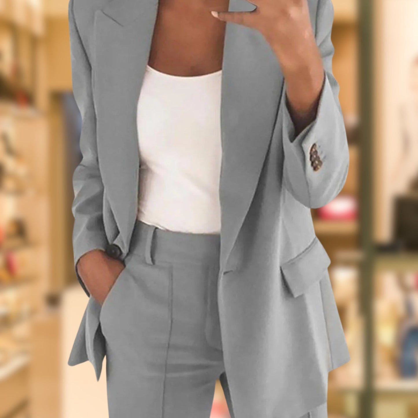 Roseann - Lapel Slimming Suit