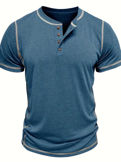 Orazio - Short Sleeve T Shirt With Button