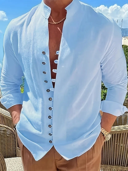 Shayne - Lightweight Cotton Linen Long Sleeve Shirt