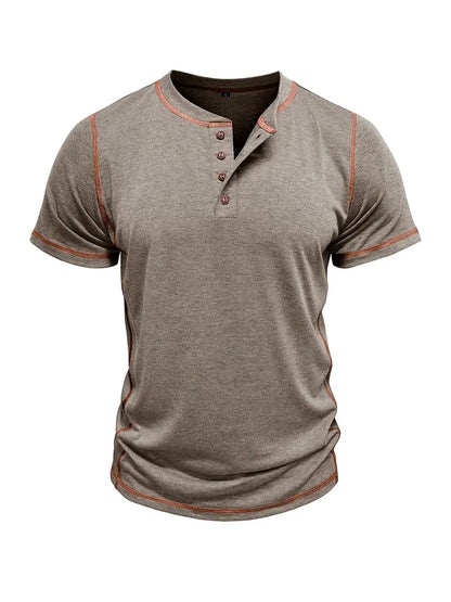 Orazio - Short Sleeve T Shirt With Button