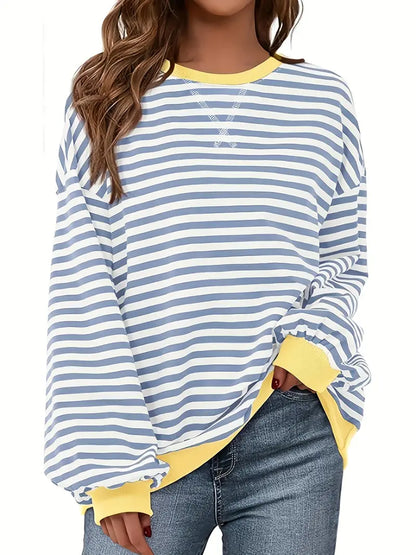Nirina - Long Sleeve Striped Print Shirt