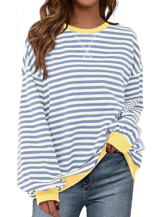 Nirina - Long Sleeve Striped Print Shirt