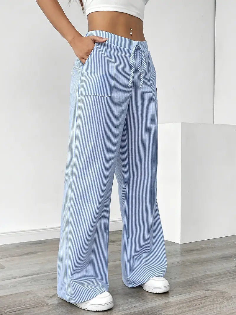 Alina - Elegant Striped Pant With Pockets