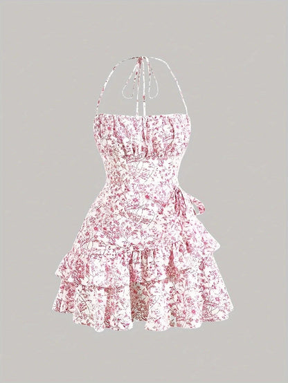 Ortagus - Floral Ruffled Dress