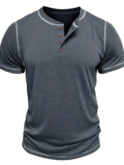 Orazio - Short Sleeve T Shirt With Button