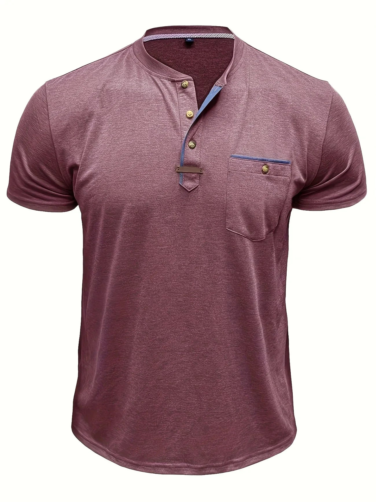 Saxon - Elegant Round Neck T Shirt With Pocket