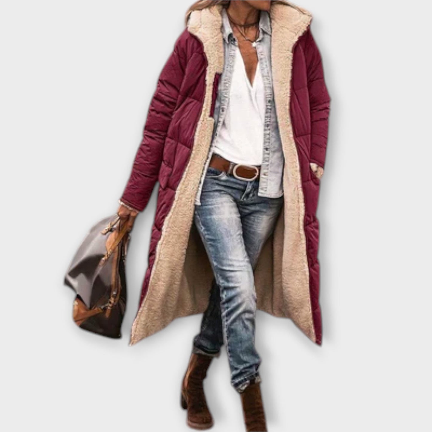 Kora - Comfortable Faux Fur-Lined Coat