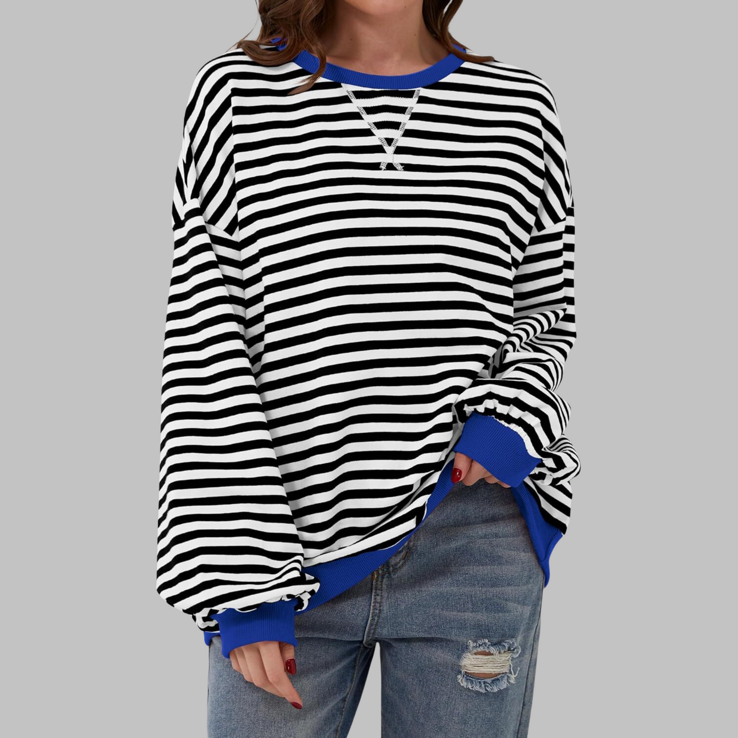 Ailbhe – Striped Jumper In Cotton Blend