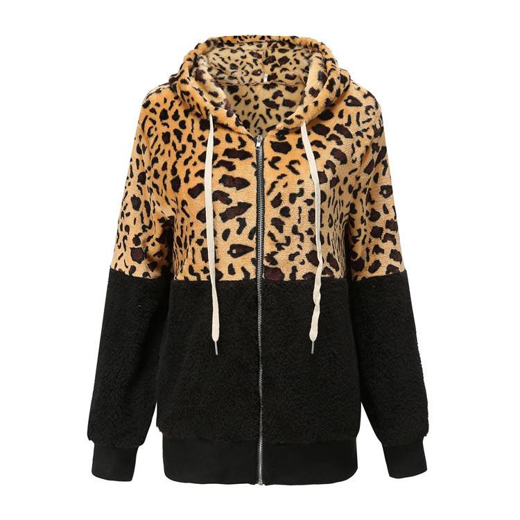 Lea - Leopard Print Fleece Hoodie