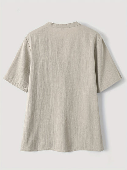 Sharron - Elegant V-Neck Blouse With Button Up