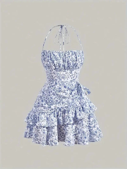 Ortagus - Floral Ruffled Dress