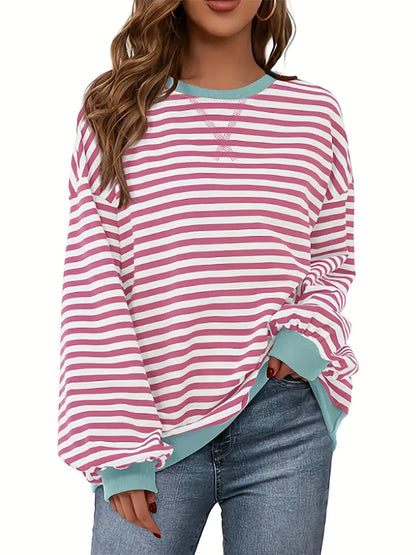 Nirina - Long Sleeve Striped Print Shirt