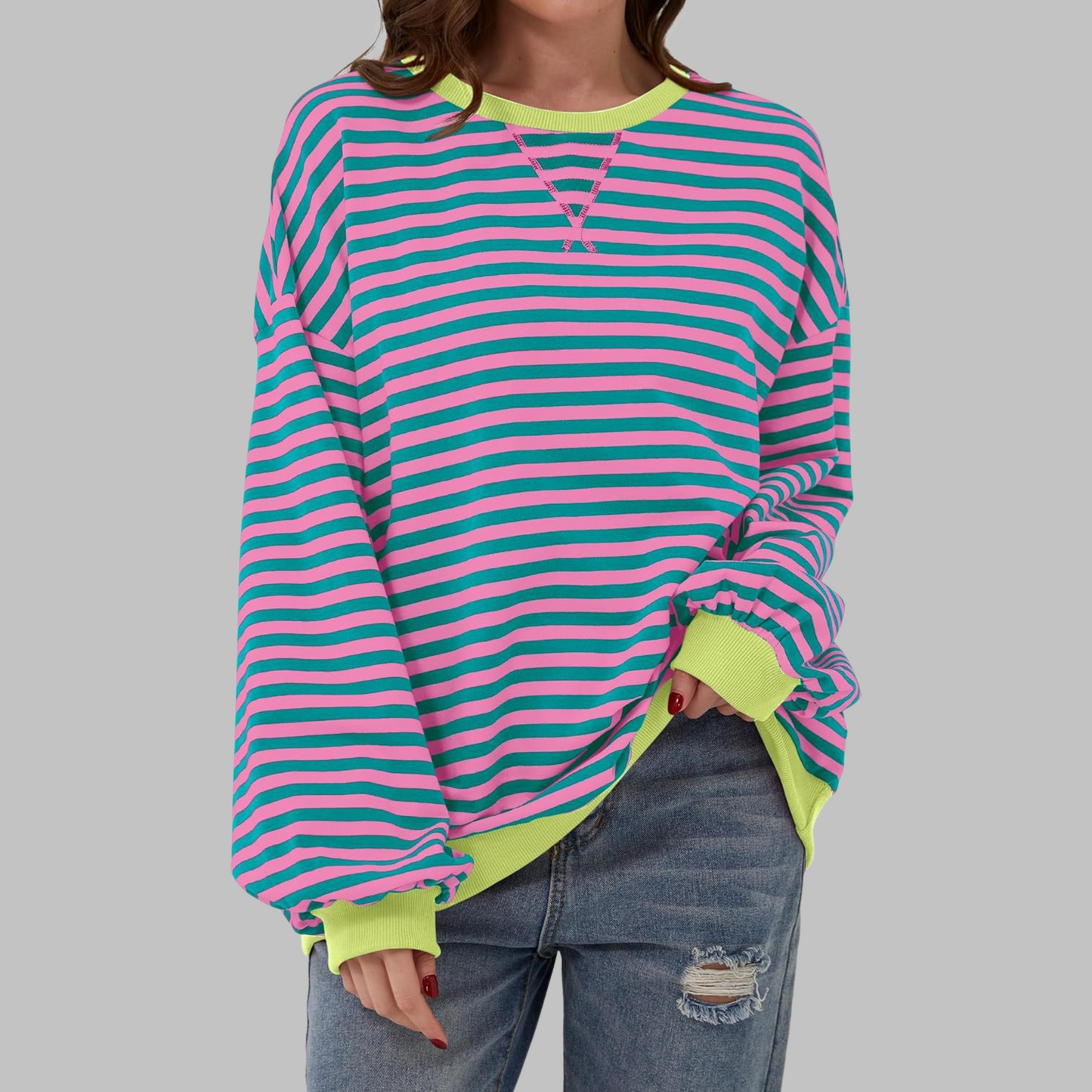 Ailbhe – Striped Jumper In Cotton Blend