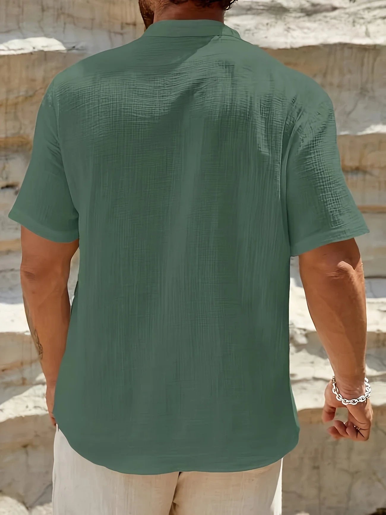 Sancho - Elegant Summer Shirt With Stand Collar