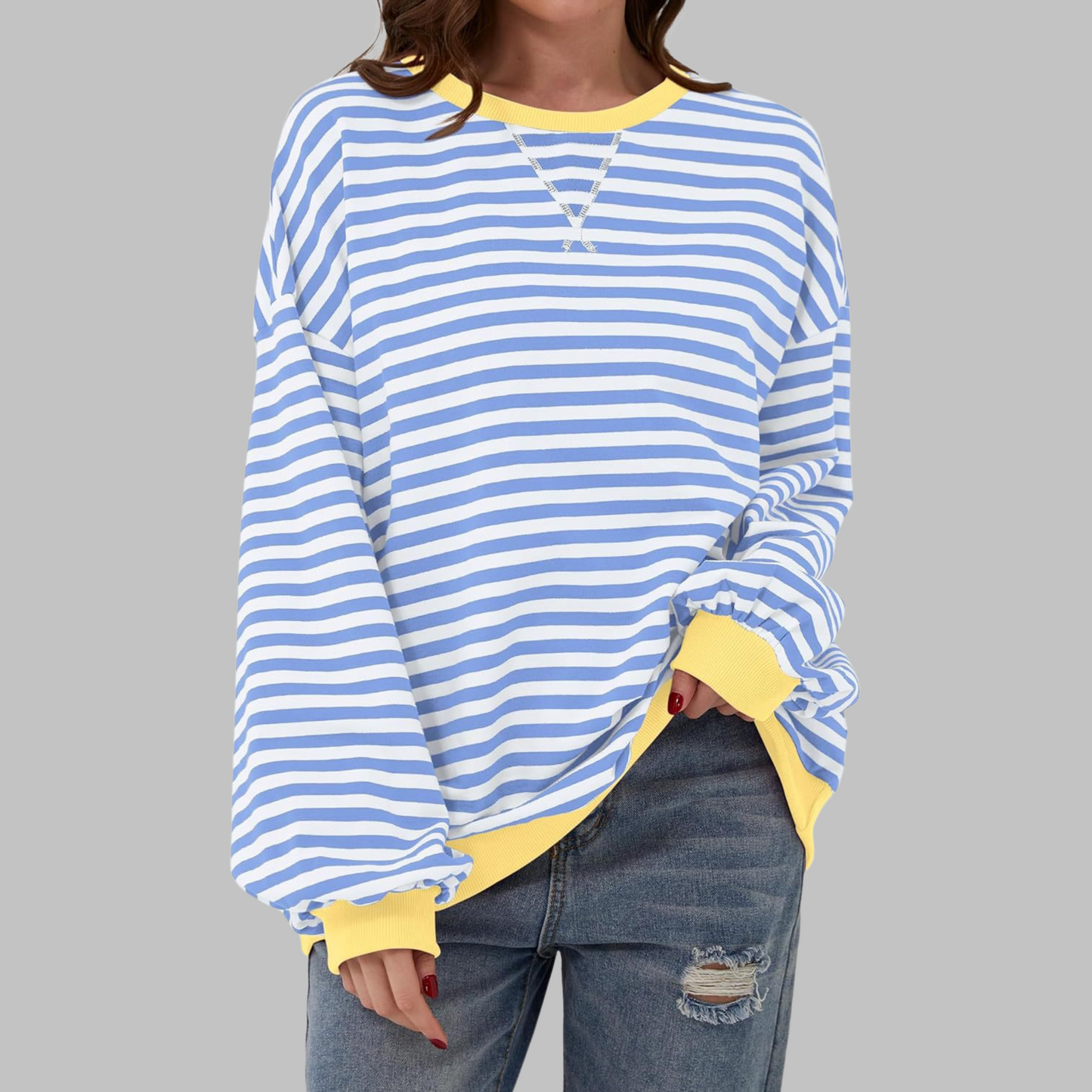 Ailbhe – Striped Jumper In Cotton Blend