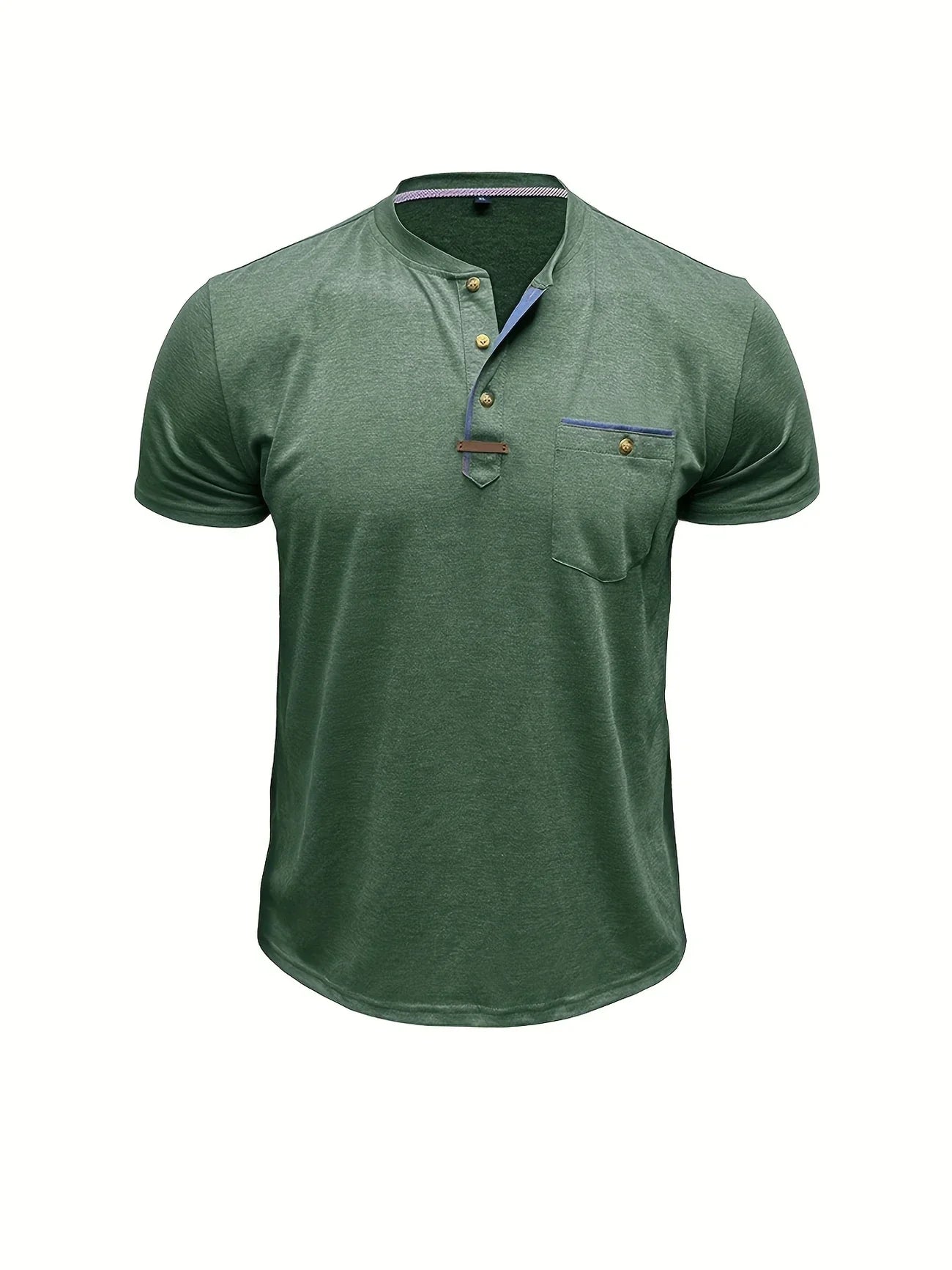 Saxon - Elegant Round Neck T Shirt With Pocket