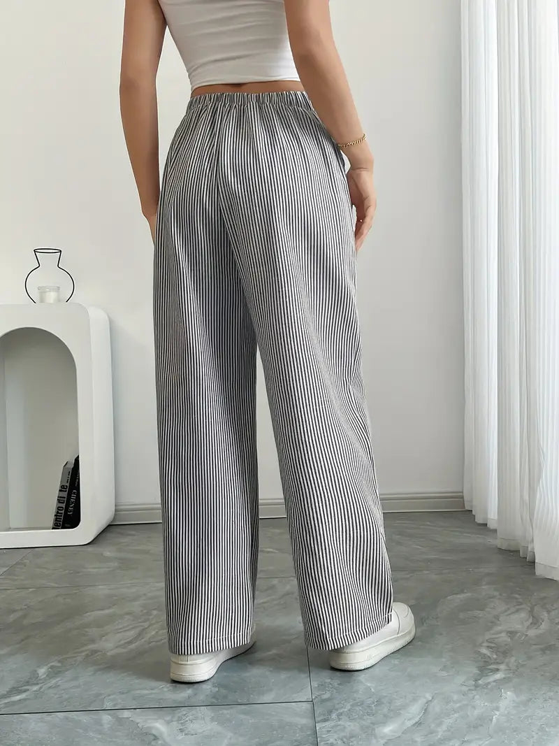 Alina - Elegant Striped Pant With Pockets
