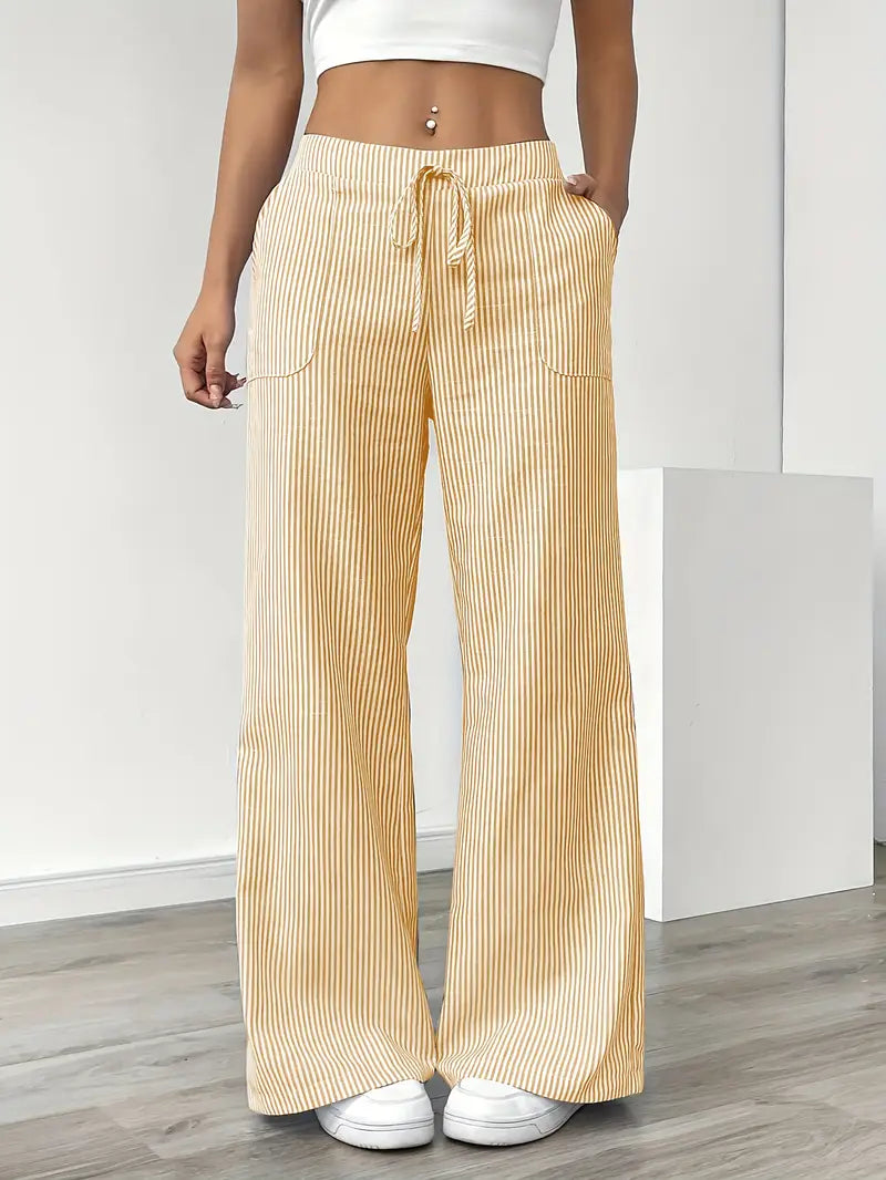 Alina - Elegant Striped Pant With Pockets